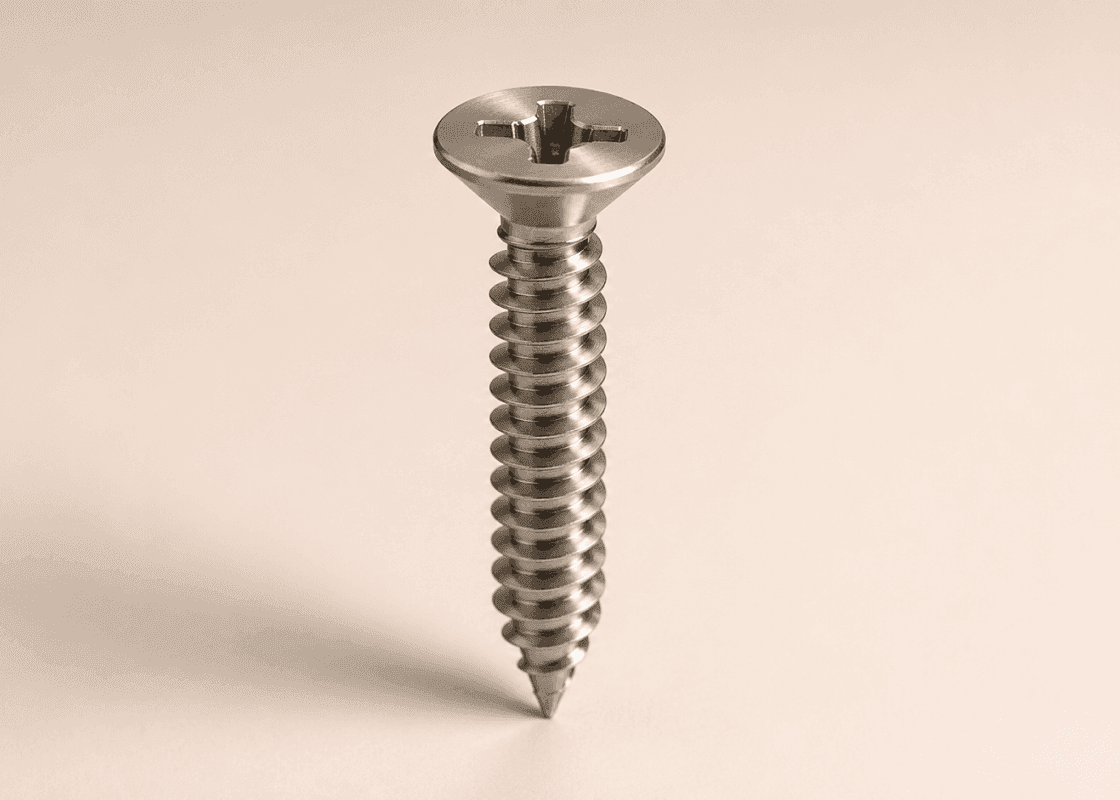 Keepcrypt Screw — stainless M10 screw, studio shot